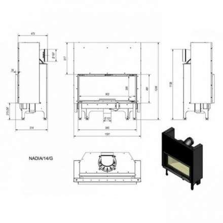 Каминная топка Kratki Nadia/14/G (гильотина) в Бобруйске