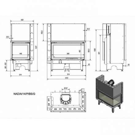 Каминная топка Kratki NADIA/14/P/BS/G в Бобруйске
