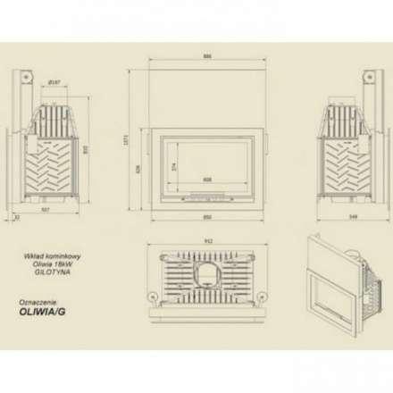 Каминная топка Kratki Oliwia/G в Бобруйске