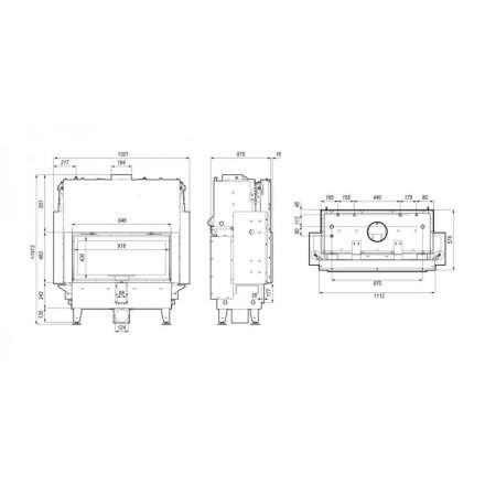 Каминная топка Defro Home RIVA LA G SHORT с водяным контуром и подъемом стекла вверх в Бобруйске