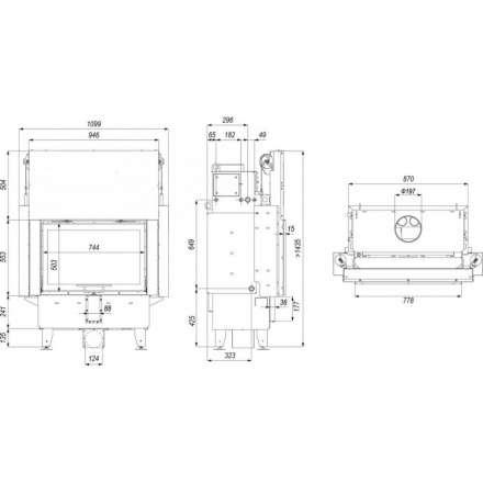 Каминная топка Defro Home Navi ME G с водяным контуром и подъемом стекла вверх в Бобруйске