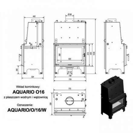 Каминная топка Kratki AQUARIO/O/16/PW/W в Бобруйске