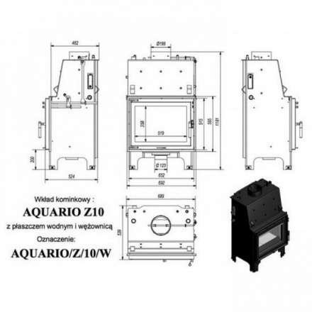 Каминная топка Kratki AQUARIO/Z/10/PW/W в Бобруйске