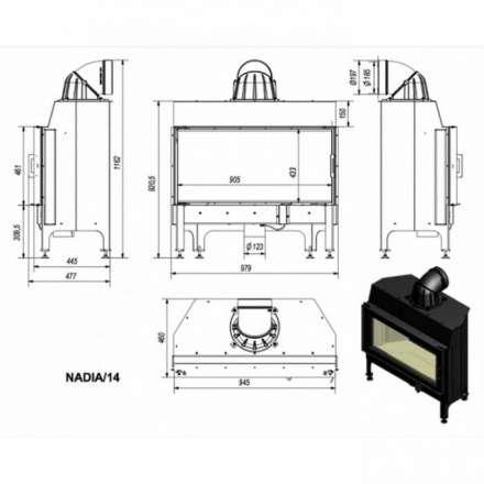 Каминная топка Kratki Nadia/14 в Бобруйске