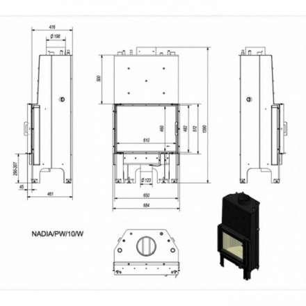 Каминная топка Kratki Nadia/PW/10/W в Бобруйске