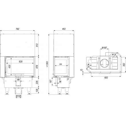 Каминная топка INTRA SM BL SLIM G в Бобруйске
