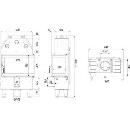Каминная топка INTRA SM BP SLIM в Бобруйске