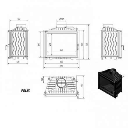Каминная топка Kratki Felix в Бобруйске