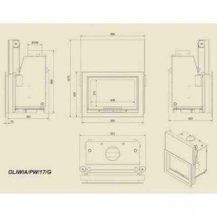 Каминная топка Kratki Oliwia/PW/17/G в Бобруйске