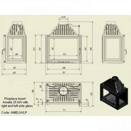 Каминная топка Kratki Amelia/LP в Бобруйске