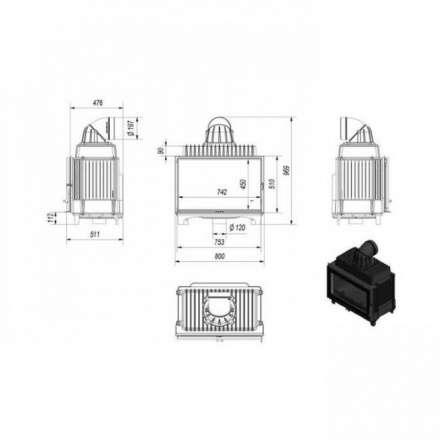 Каминная топка Kratki FRANEK/14 в Бобруйске