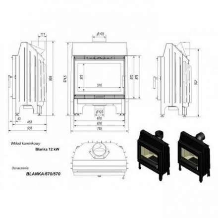 Каминная топка Kratki Blanka 670/570 в Бобруйске