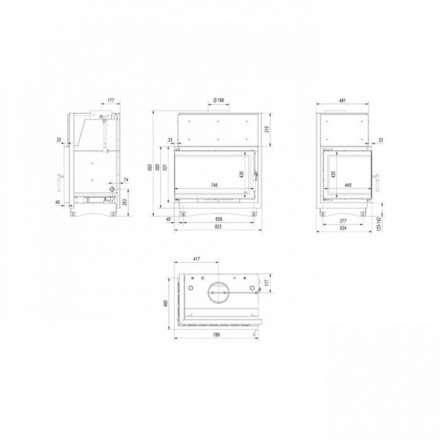 Каминная топка Kratki Oliwia/PW/BL/22/BS/W/Deco в Бобруйске