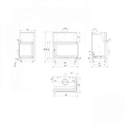 Каминная топка Kratki Oliwia/PW/BP/22/BS/W/Deco в Бобруйске