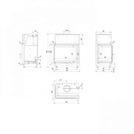 Каминная топка Kratki Amelia/PW/BL/24/BS/W/Deco в Бобруйске