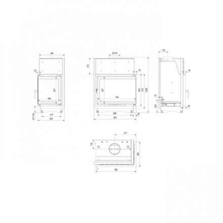 Каминная топка Kratki Amelia/PW/BP/24/BS/W/Deco в Бобруйске