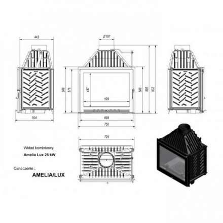 Каминная топка Kratki Amelia/LUX в Бобруйске