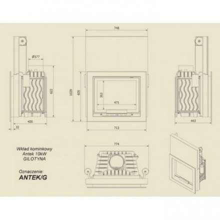 Каминная топка Kratki Antek/G в Бобруйске