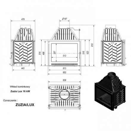 Каминная топка Kratki Zuzia/LUX в Бобруйске