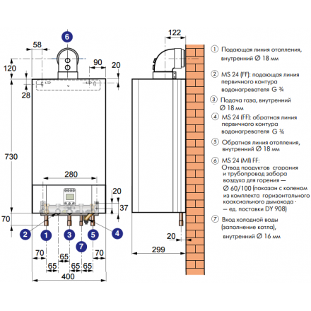 Газовый котел De Dietrich MS 24 MI FF в Бобруйске