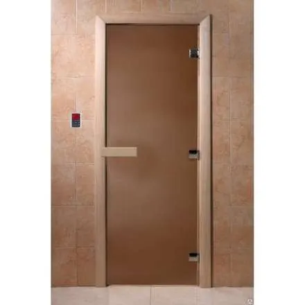 Дверь для бани стеклянная Doorwood Тёплое утро 1900x700 б/ц матовое (стекло 8 мм, 3 петли) в Бобруйске